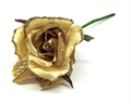 Rose mit Blatt gold