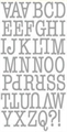 Stanzschablone 5x10cm Grossbuchstaben (ca.11mm hoch)